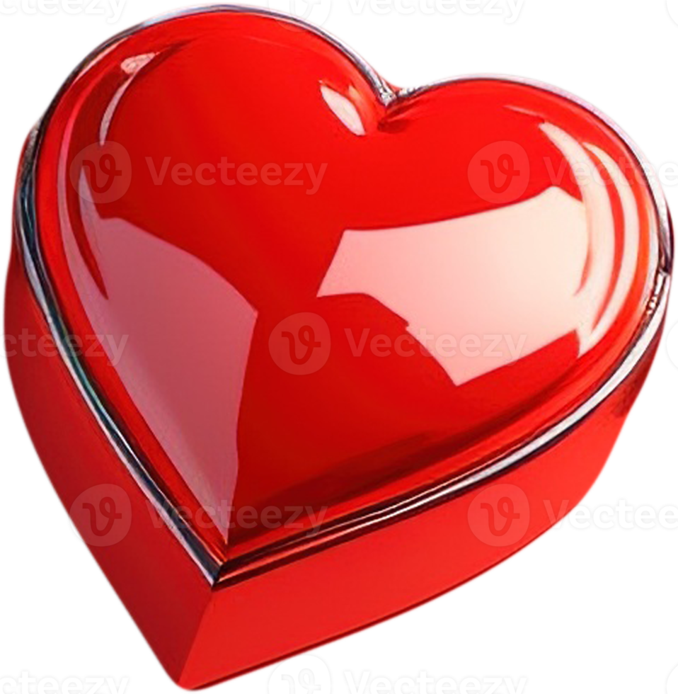 3D glossy heart shape illustration representing love and romance png