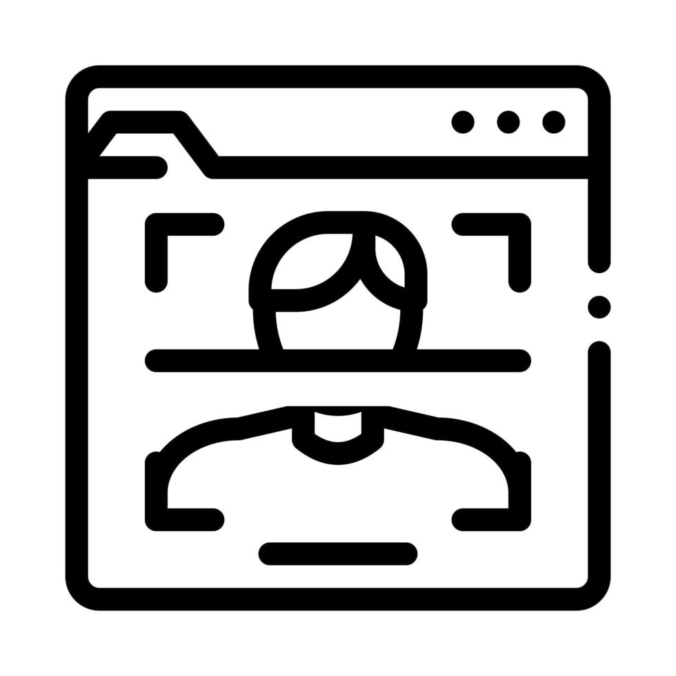 face scanning identity line icon vector illustration