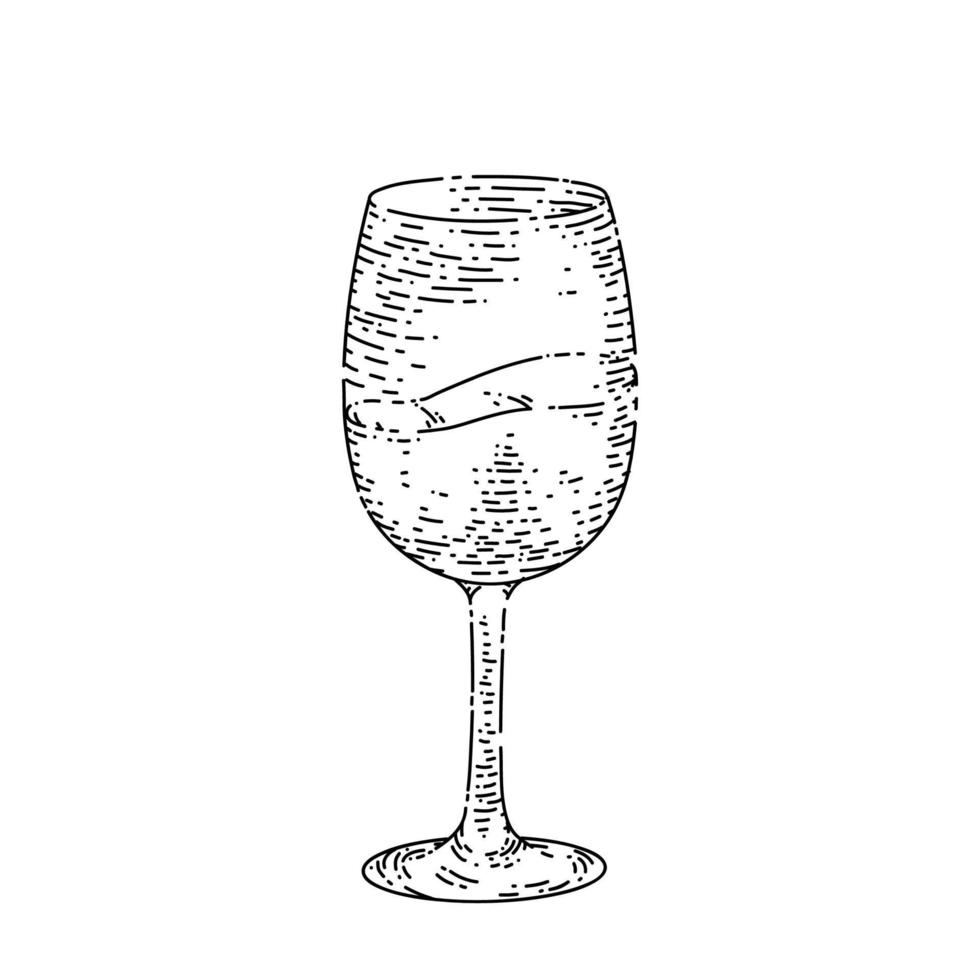 copa de vino boceto vector dibujado a mano