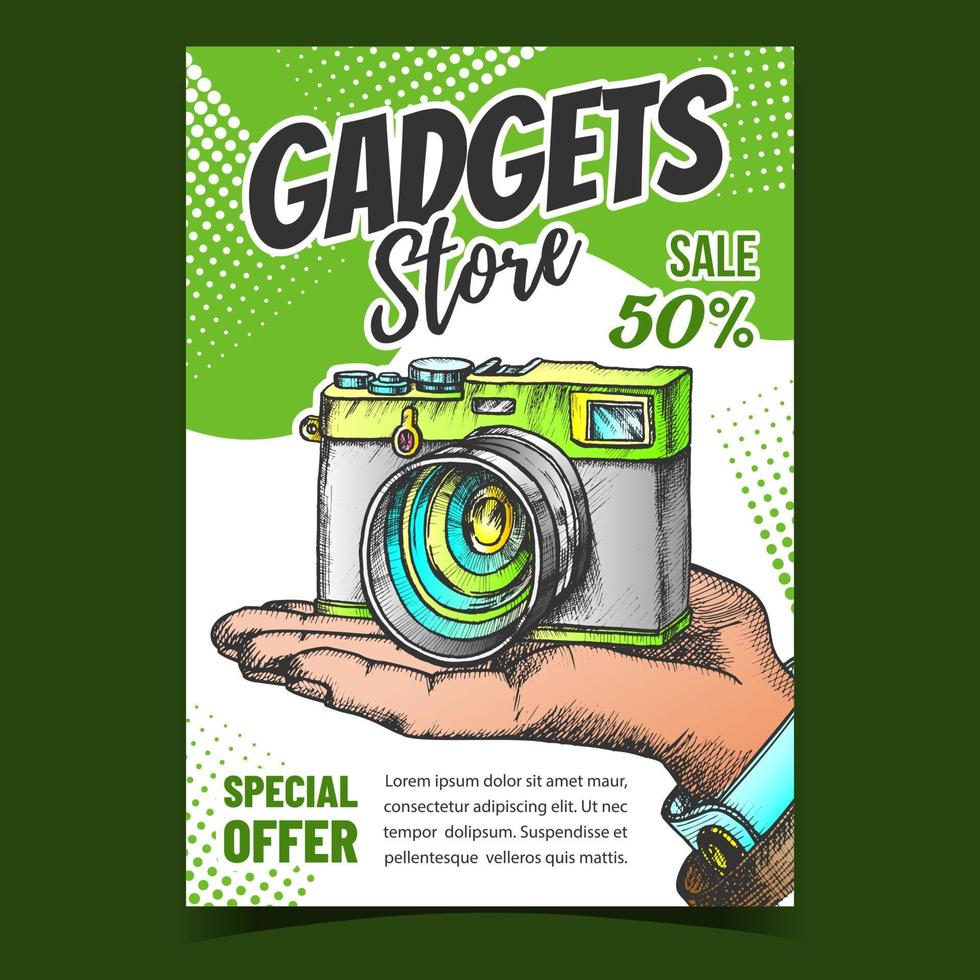 Gadgets Store Creative Advertising Banner Vector