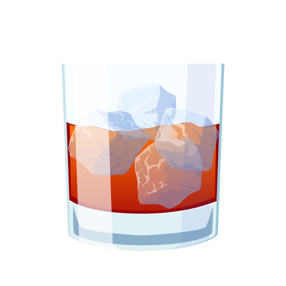 Ilustración de vector de dibujos animados de whisky de hielo