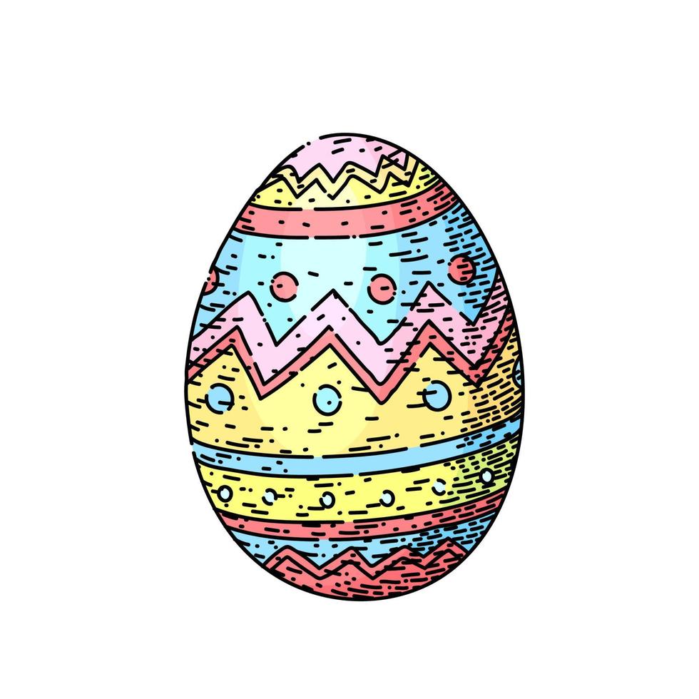 easter egg sketch hand drawn vector