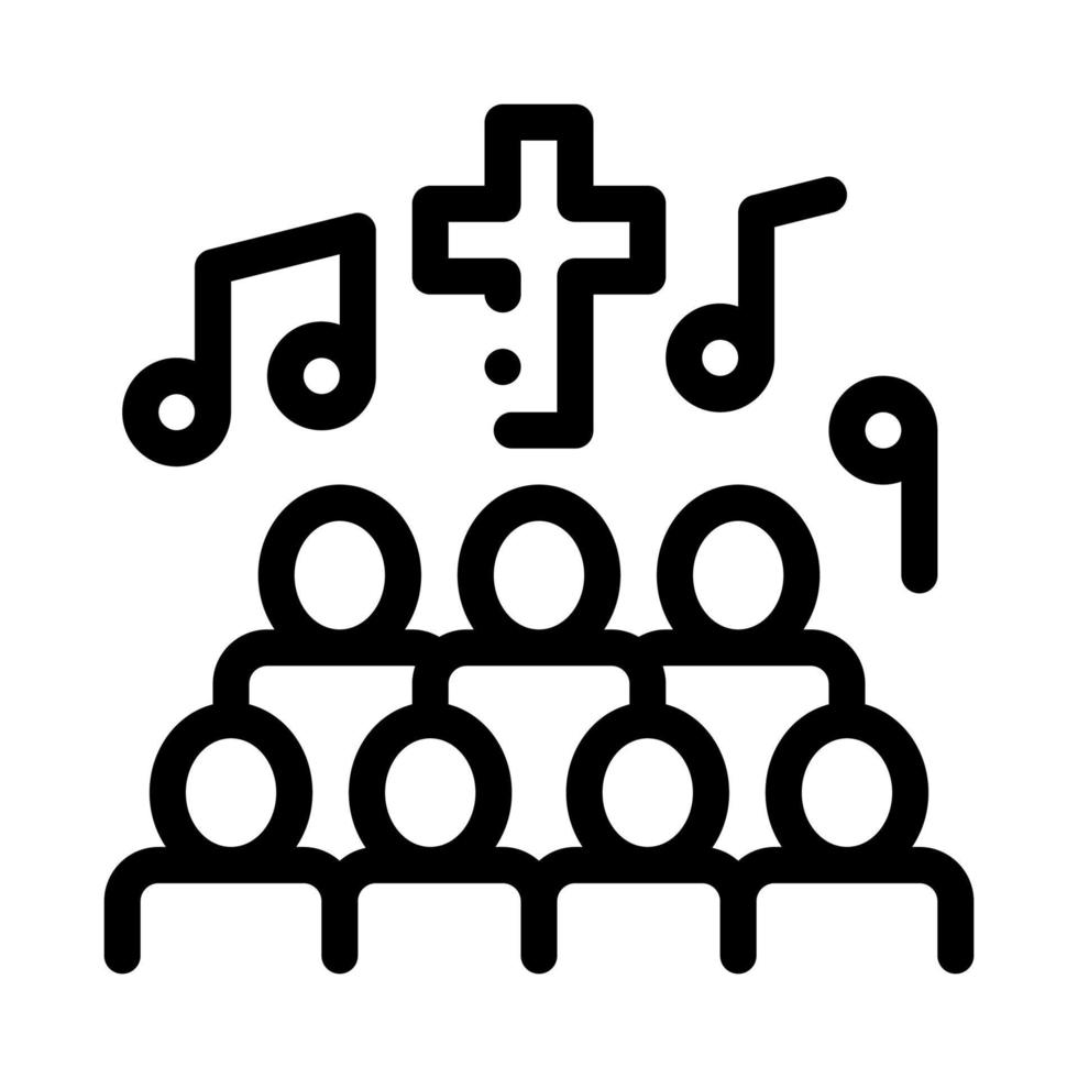 icono de vector de concierto de canción de canto de coro de iglesia