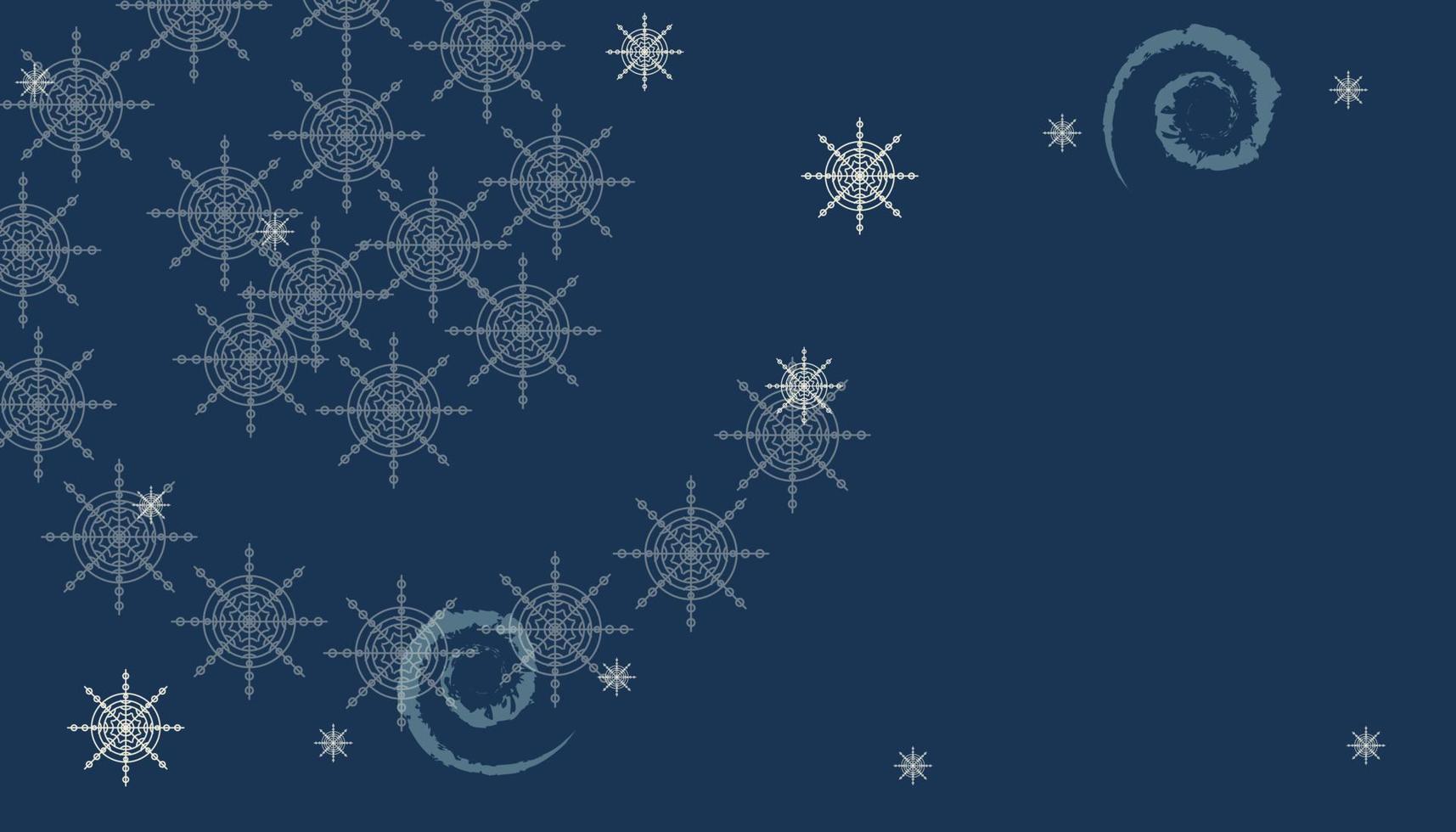 copos de nieve sobre un fondo azul oscuro para la decoración vector