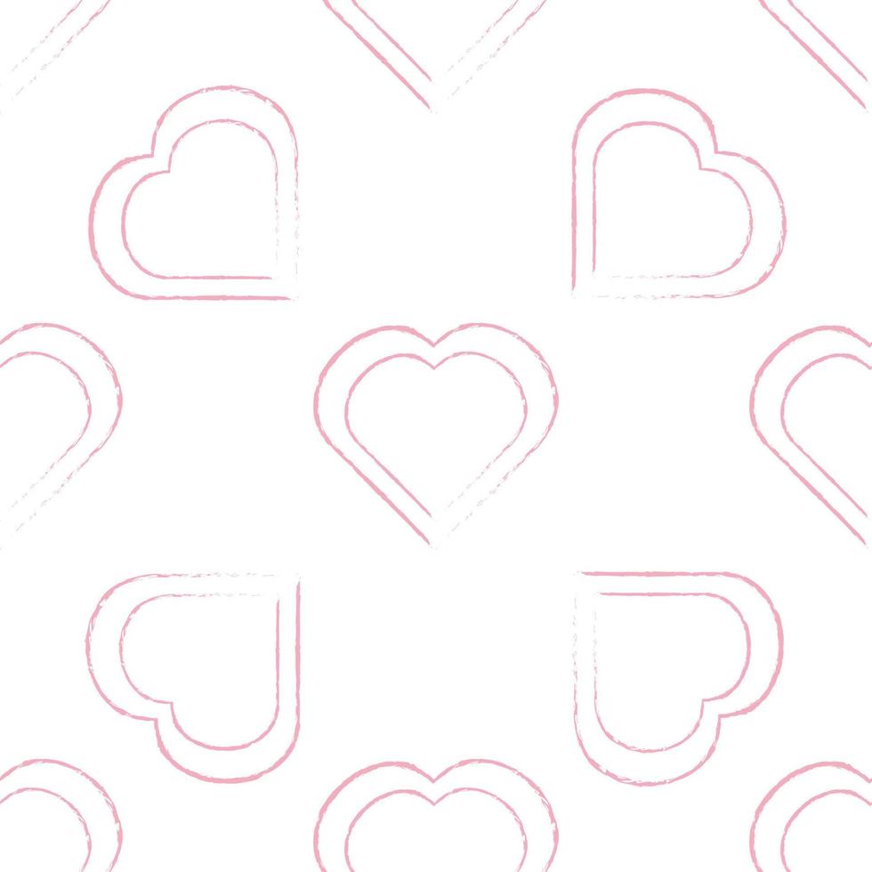 White background. Abstract line drawing. Pink heart. Holiday wedding. vector