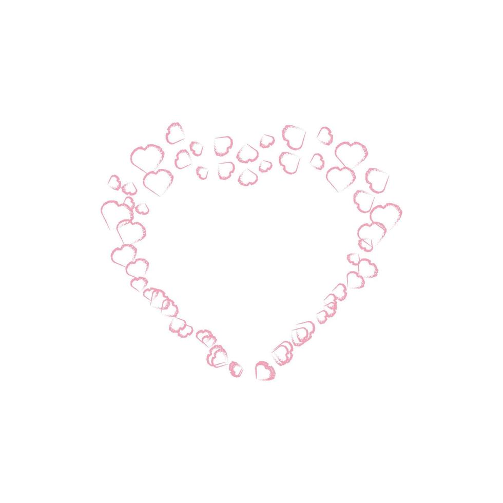 Vector heart shapes in modern style. Outline symbol collection. Love icon.