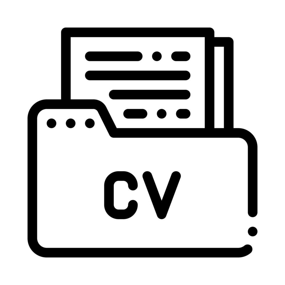 carpeta con currículum vitae cv vector de búsqueda de empleo