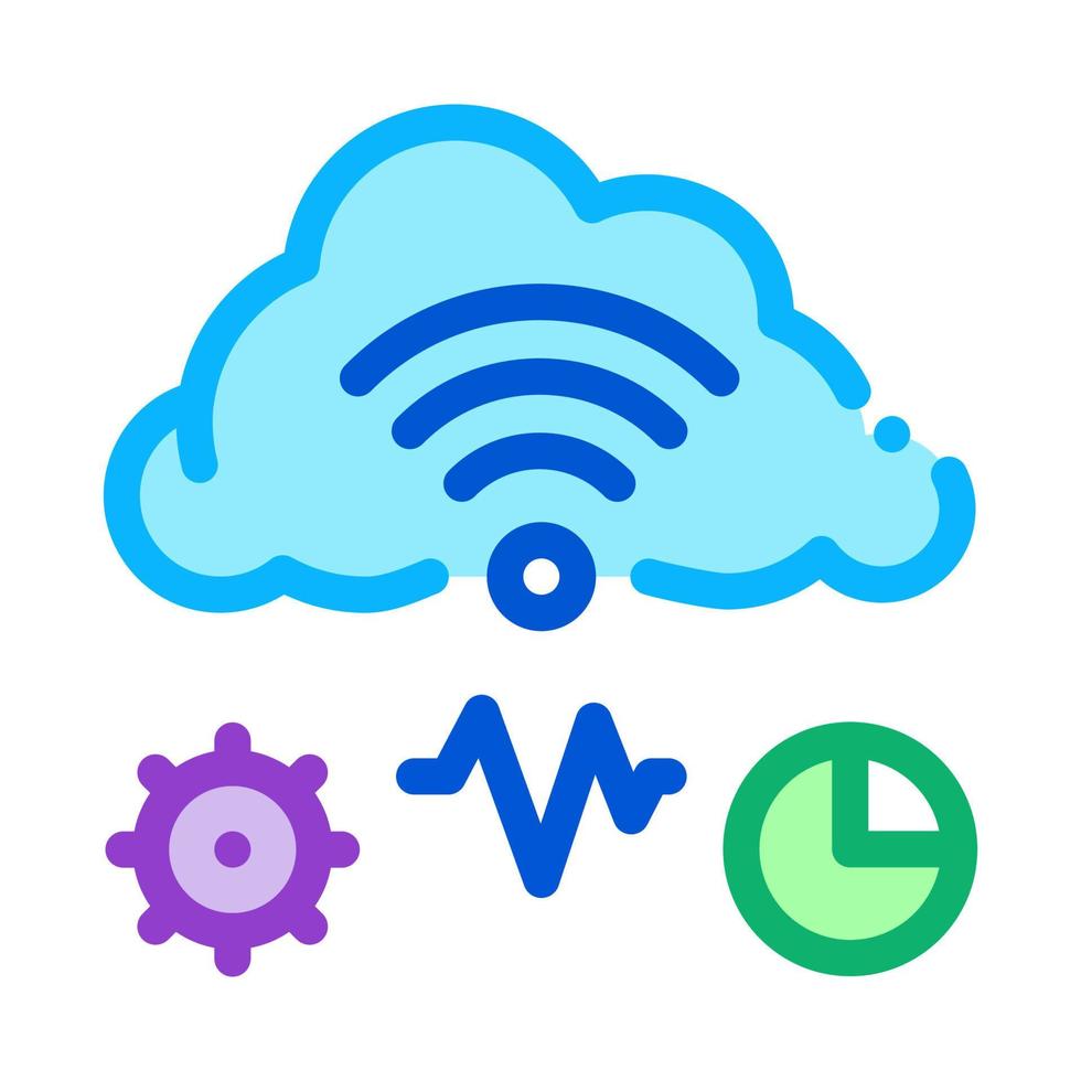 cloud computing and machine learning color icon vector illustration