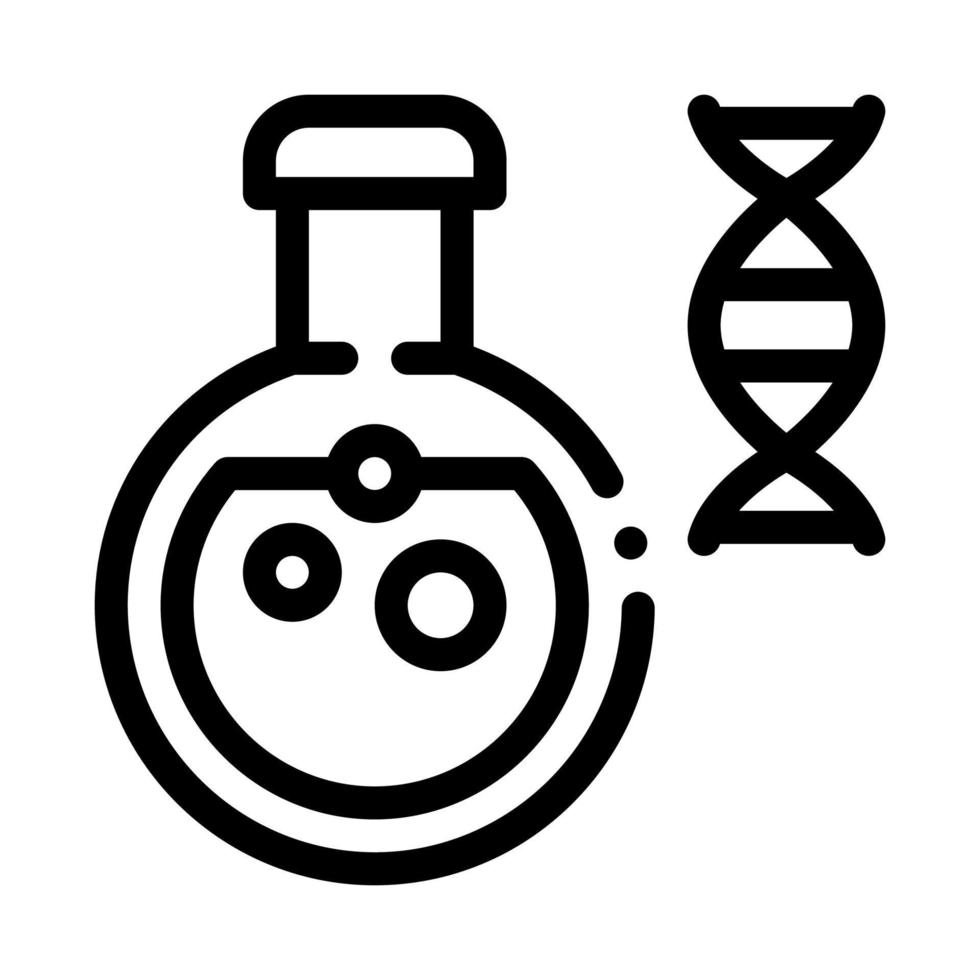 icono de vector de biomaterial de cristalería de laboratorio de química