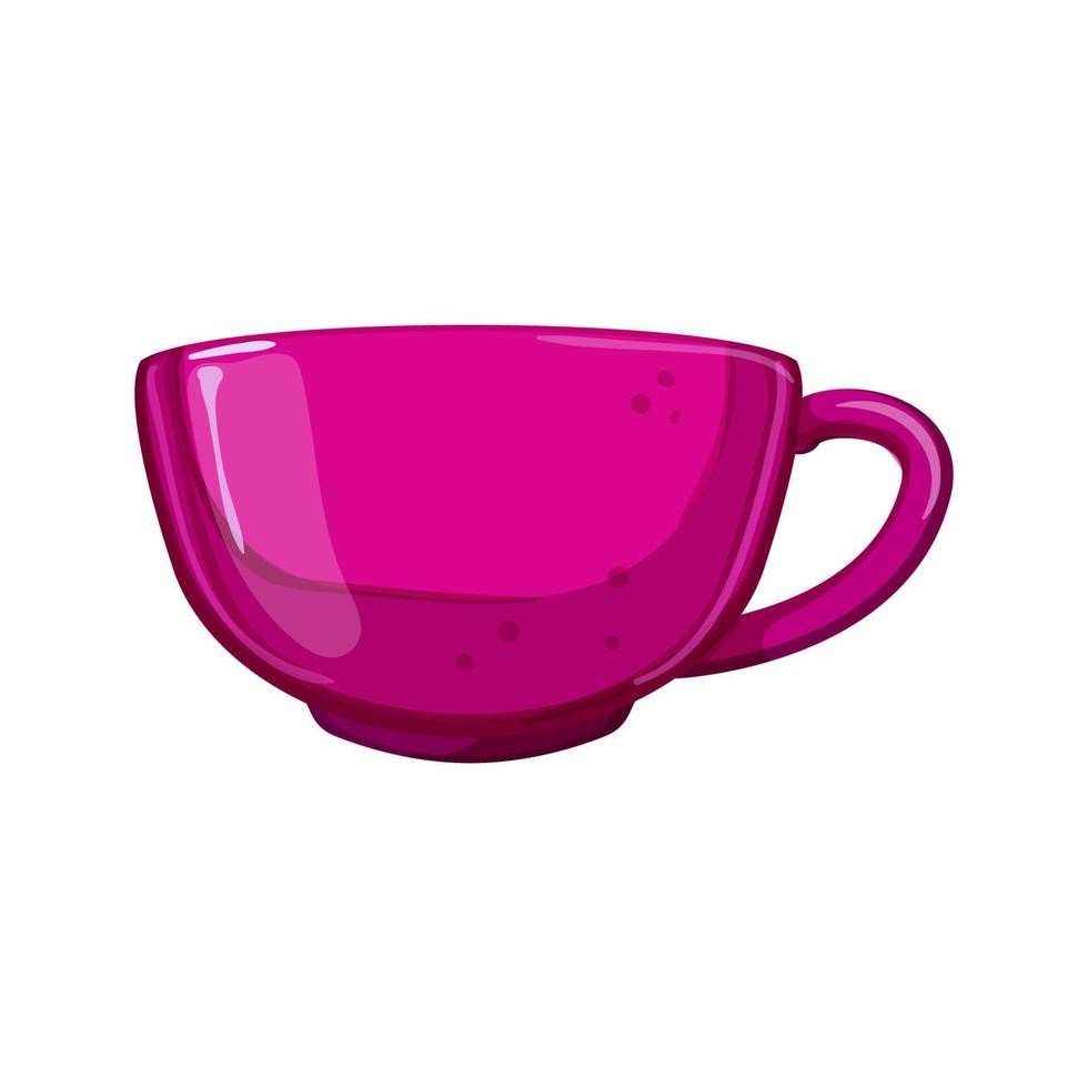 tea cup ceramic cartoon vector illustration