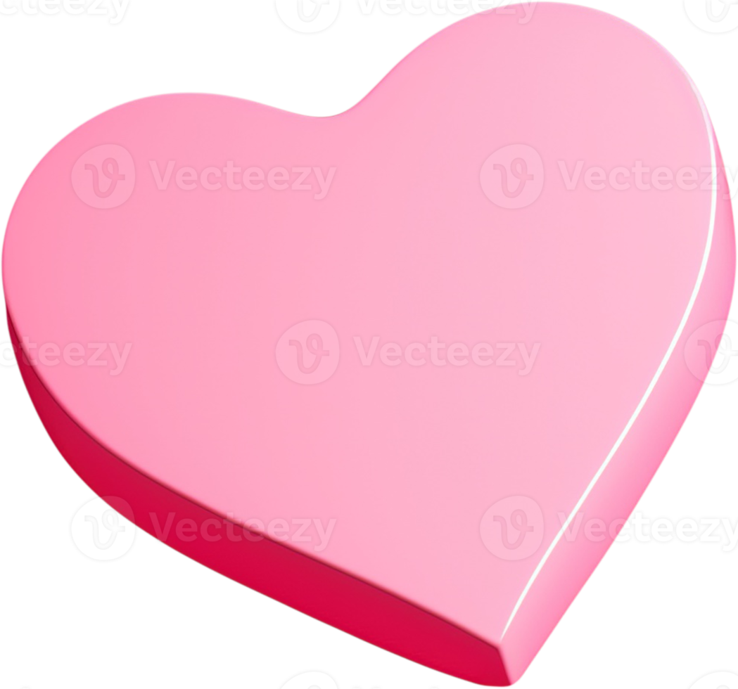 3D Heart Illustration Representing Love and Romance png