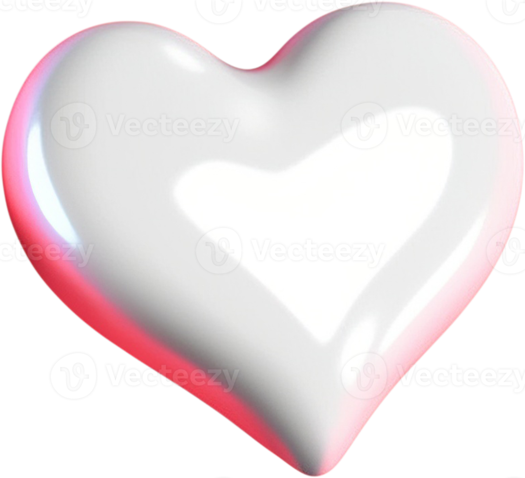 3D illustration of a shiny heart symbol of love and romance png