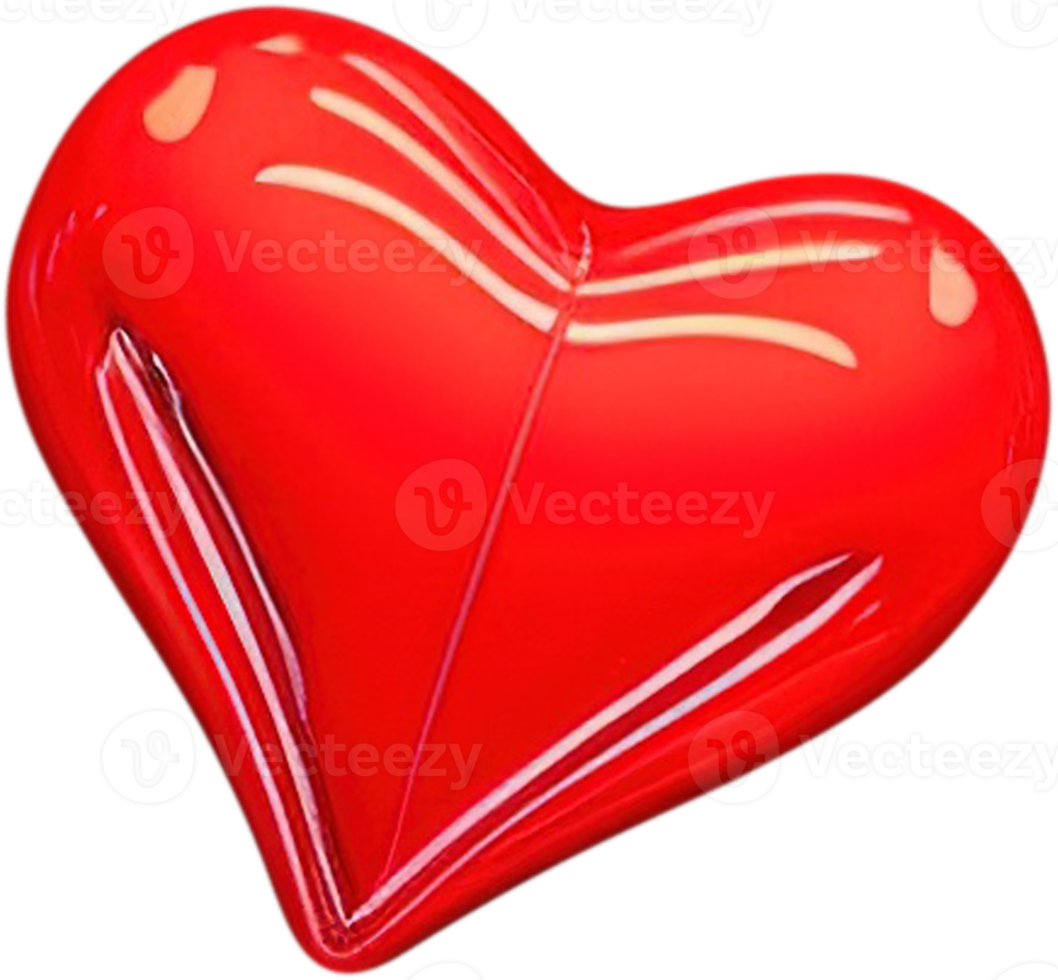 Illustration de coeur 3d exprimant l'émotion de l'amour png
