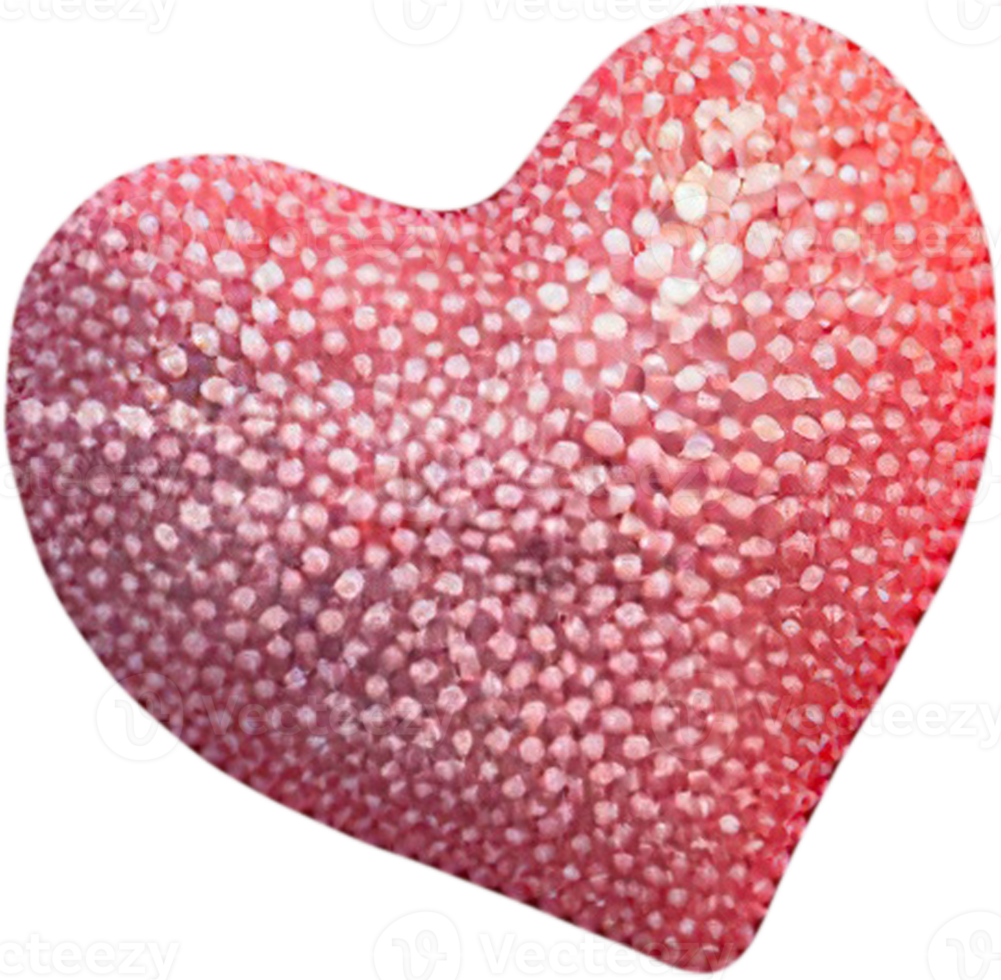 3D illustration of heart shape with abstract surface png