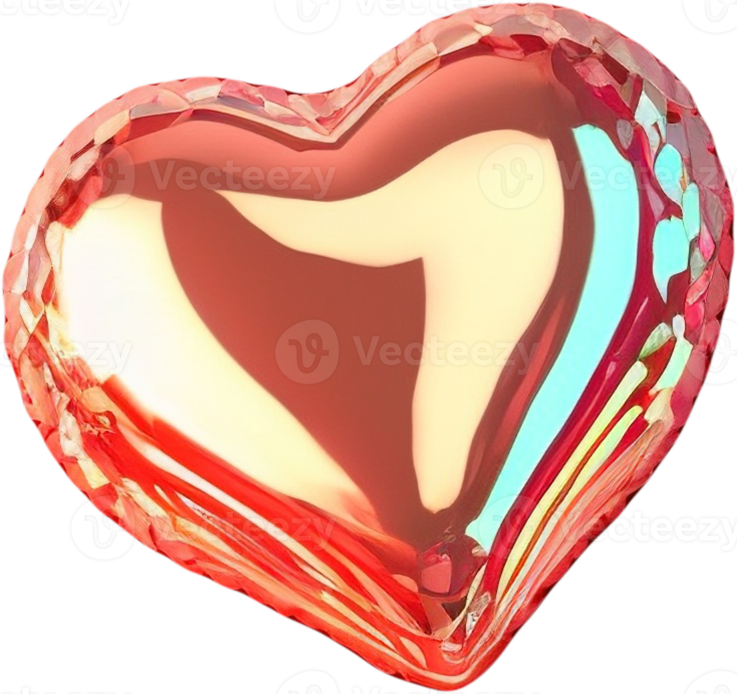 Gleaming 3D heart symbol of affection and passion png