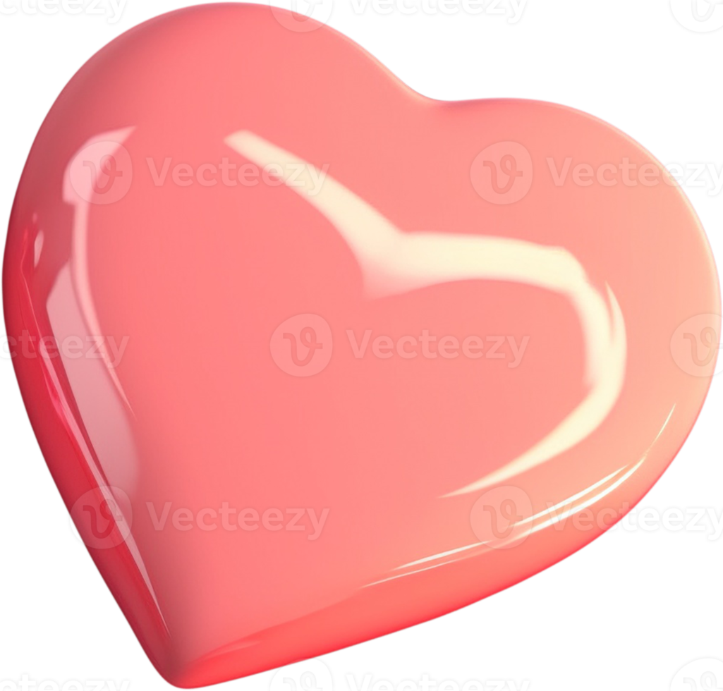 Shining 3D representation of a heart signifying love and devotion png