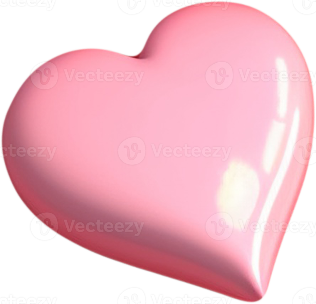 Radiant 3D image of a heart denoting love and romance png