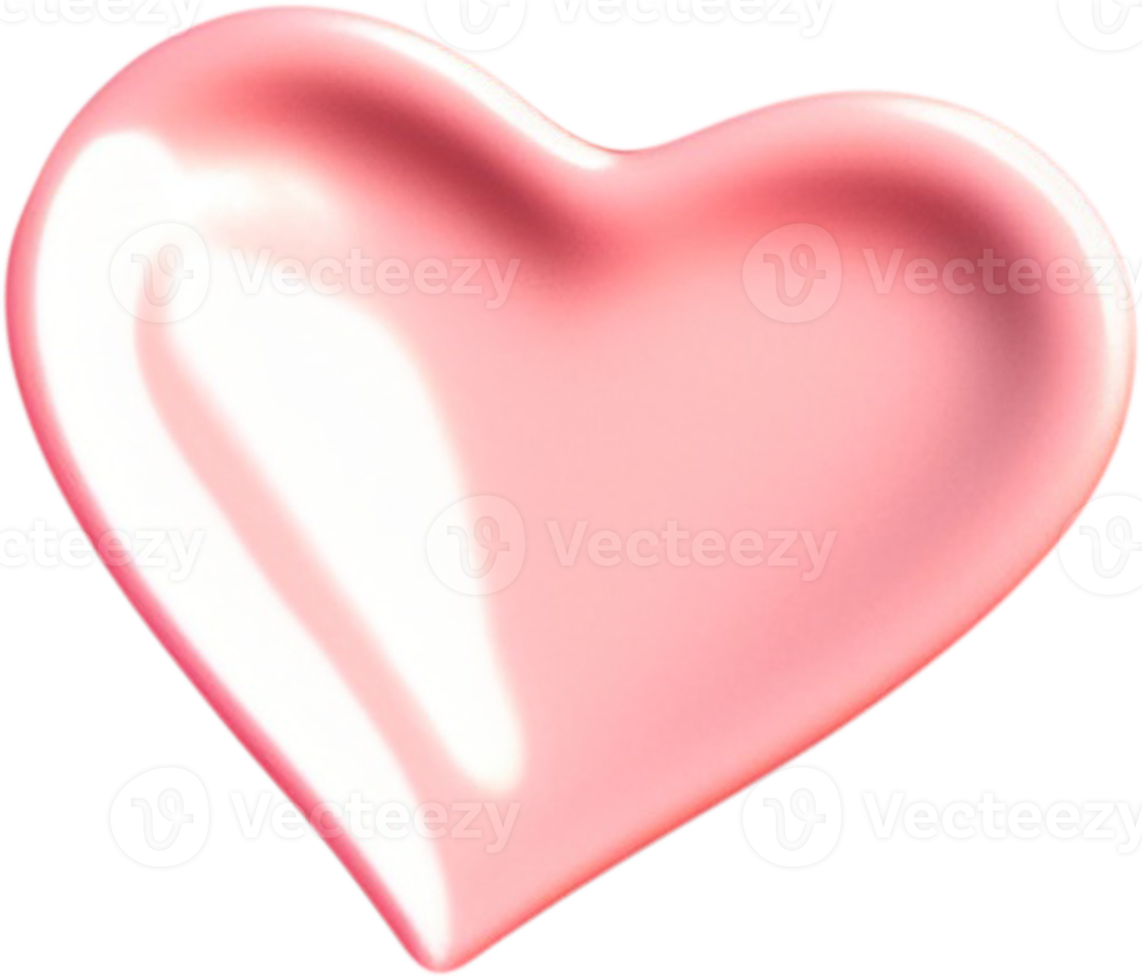 3D shiny heart shape illustration as a symbol of love and romance png