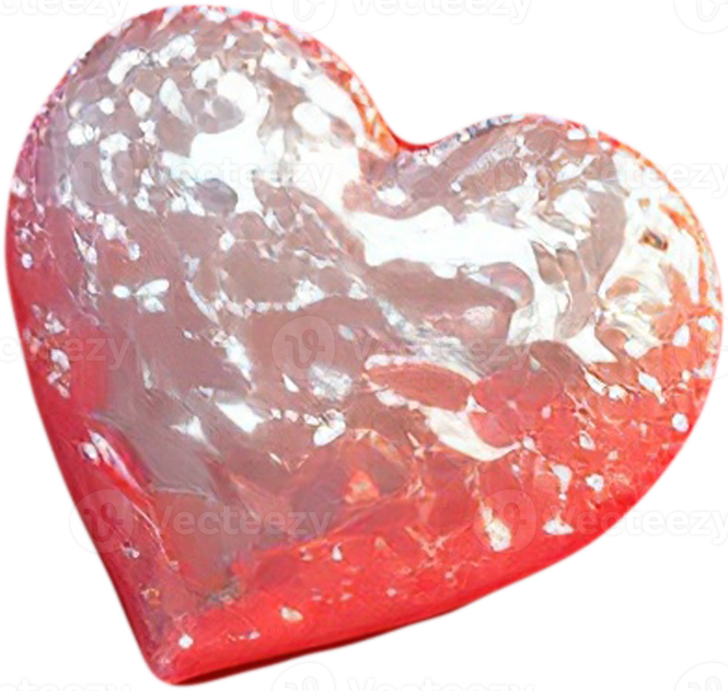 3D illustration of a shiny heart shape like a gem crystal png