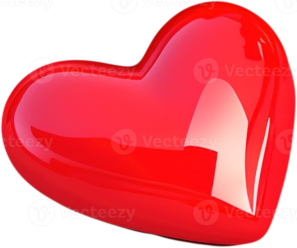 3D shiny heart shape illustration symbolizing love and romance png