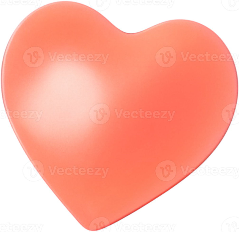 3D Heart Illustration for Valentine's Day png