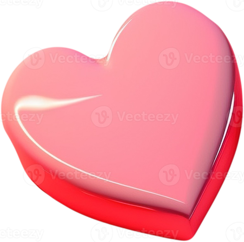 3D shiny heart shape illustration symbolizing love and romance png