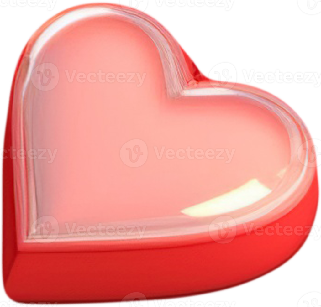 3D gleaming heart shape illustration symbolizing love and passion png