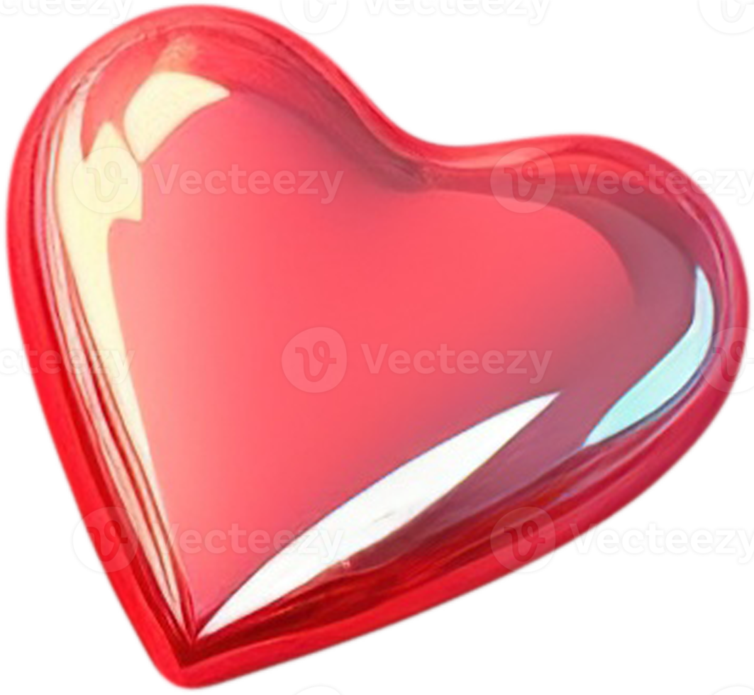 3D gleaming heart shape illustration symbolizing love and passion png