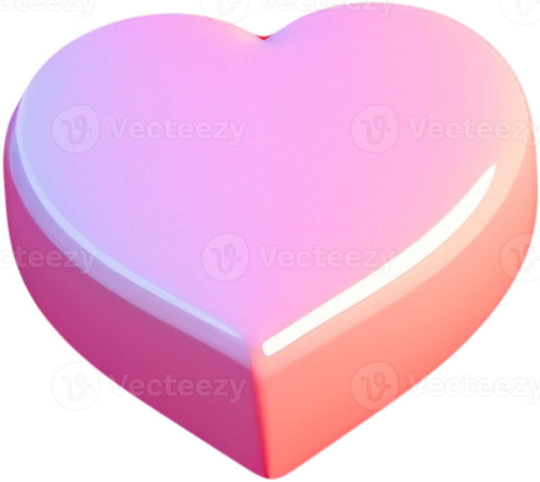 3D gleaming heart shape illustration symbolizing love and passion png