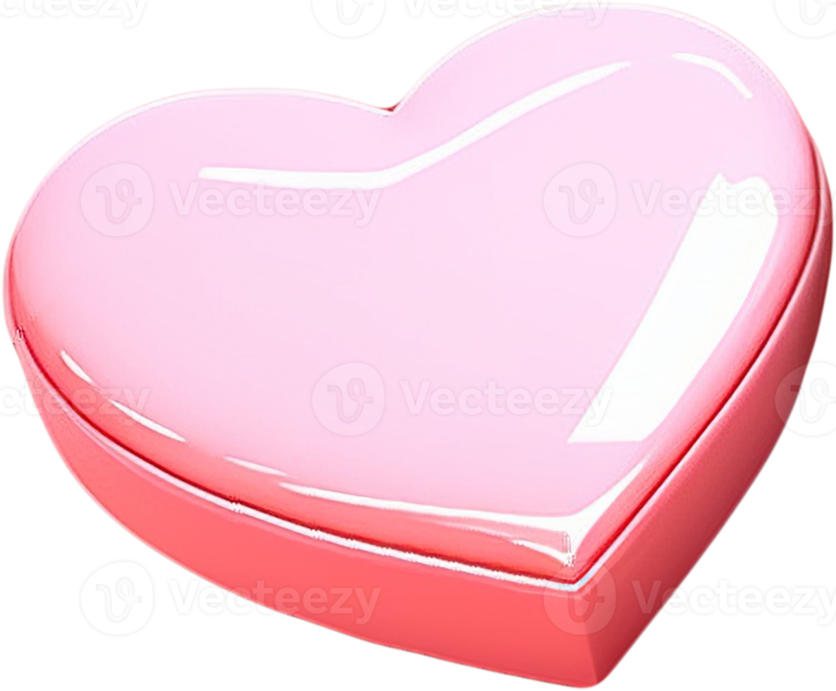 3D glossy heart shape illustration representing love and romance png