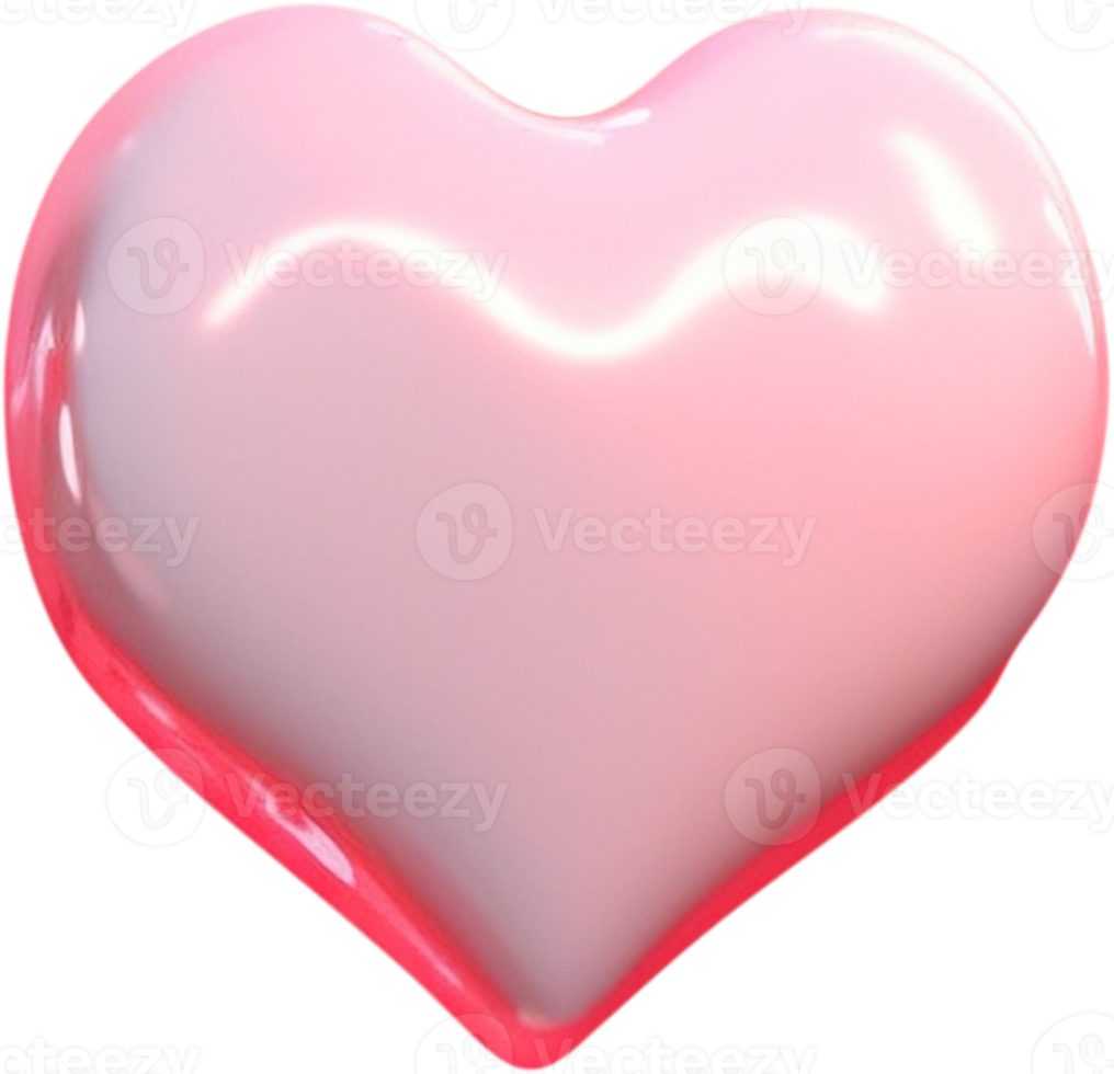 3D glossy heart shape illustration representing love and romance png