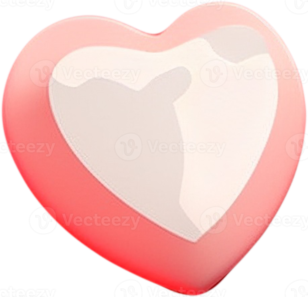 3D glossy heart shape illustration representing love and romance png