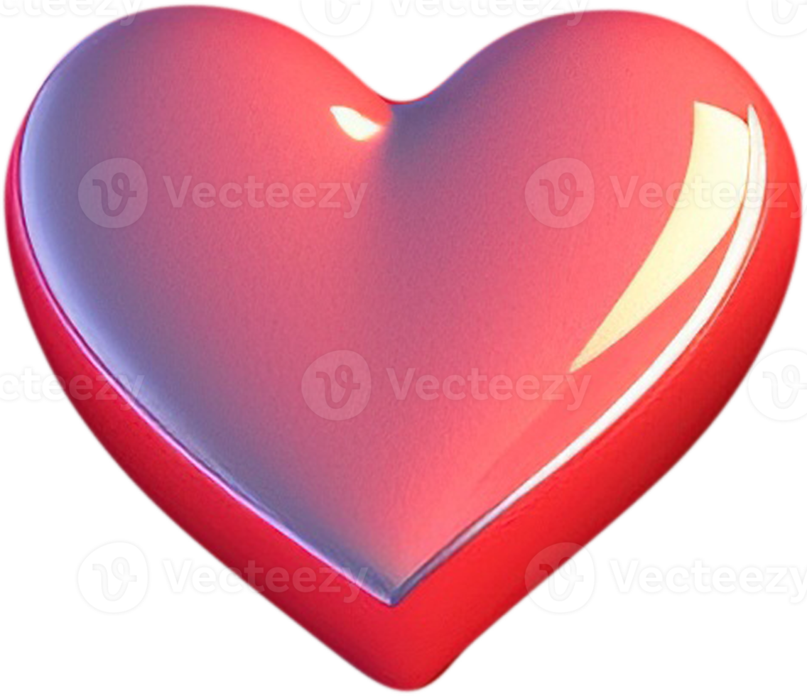 3D glossy heart shape illustration representing love and romance png