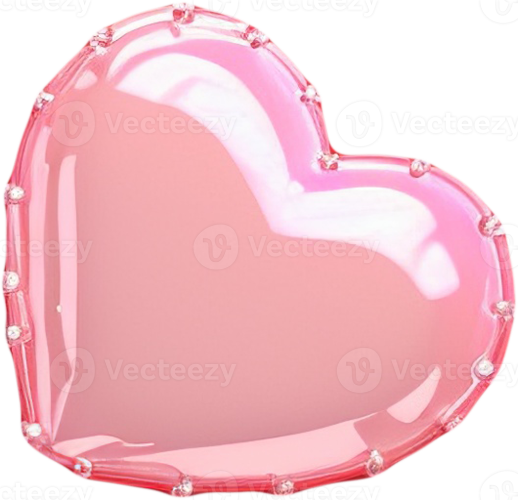 Sparkling 3D illustration of a heart symbolizing love and romance png