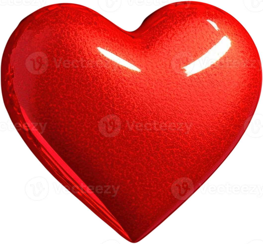 Gleaming 3D heart symbol of affection and passion png