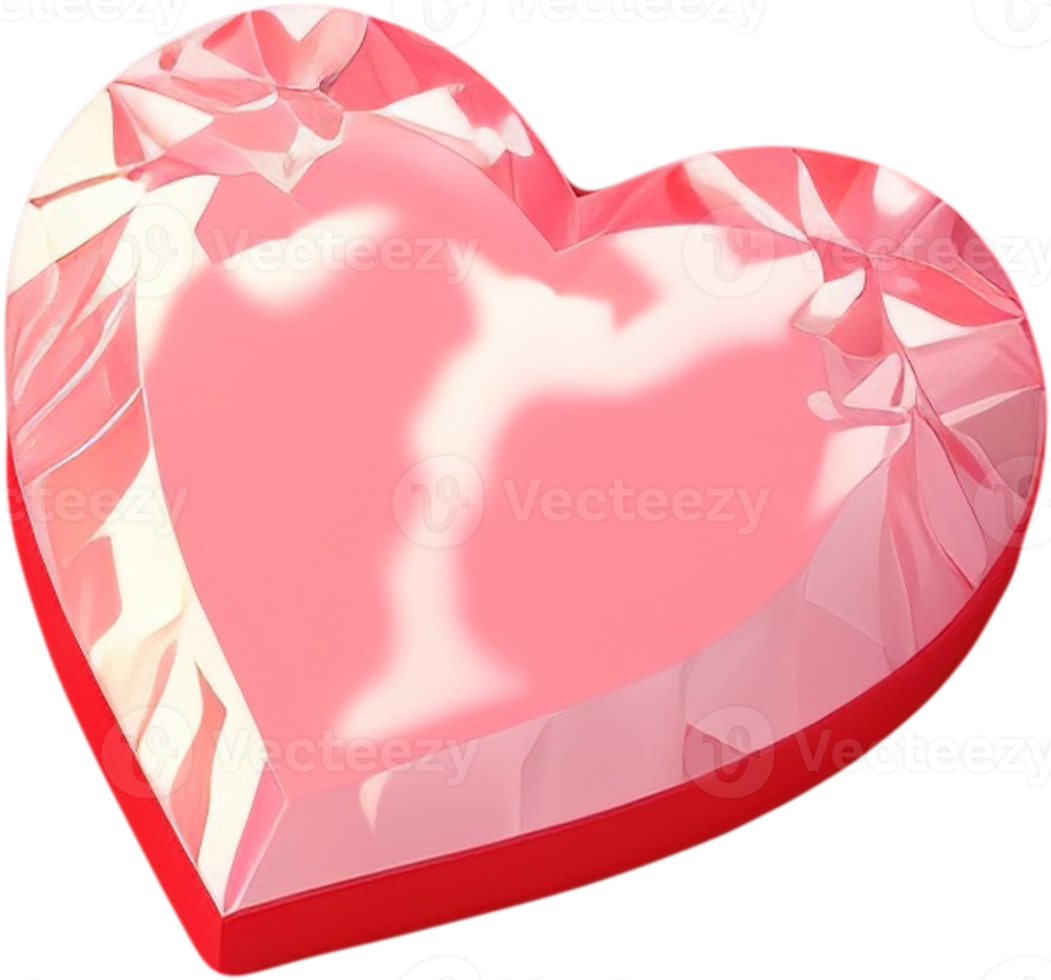 3d illustrazione di un' brillante cuore forma piace un' gemma cristallo png