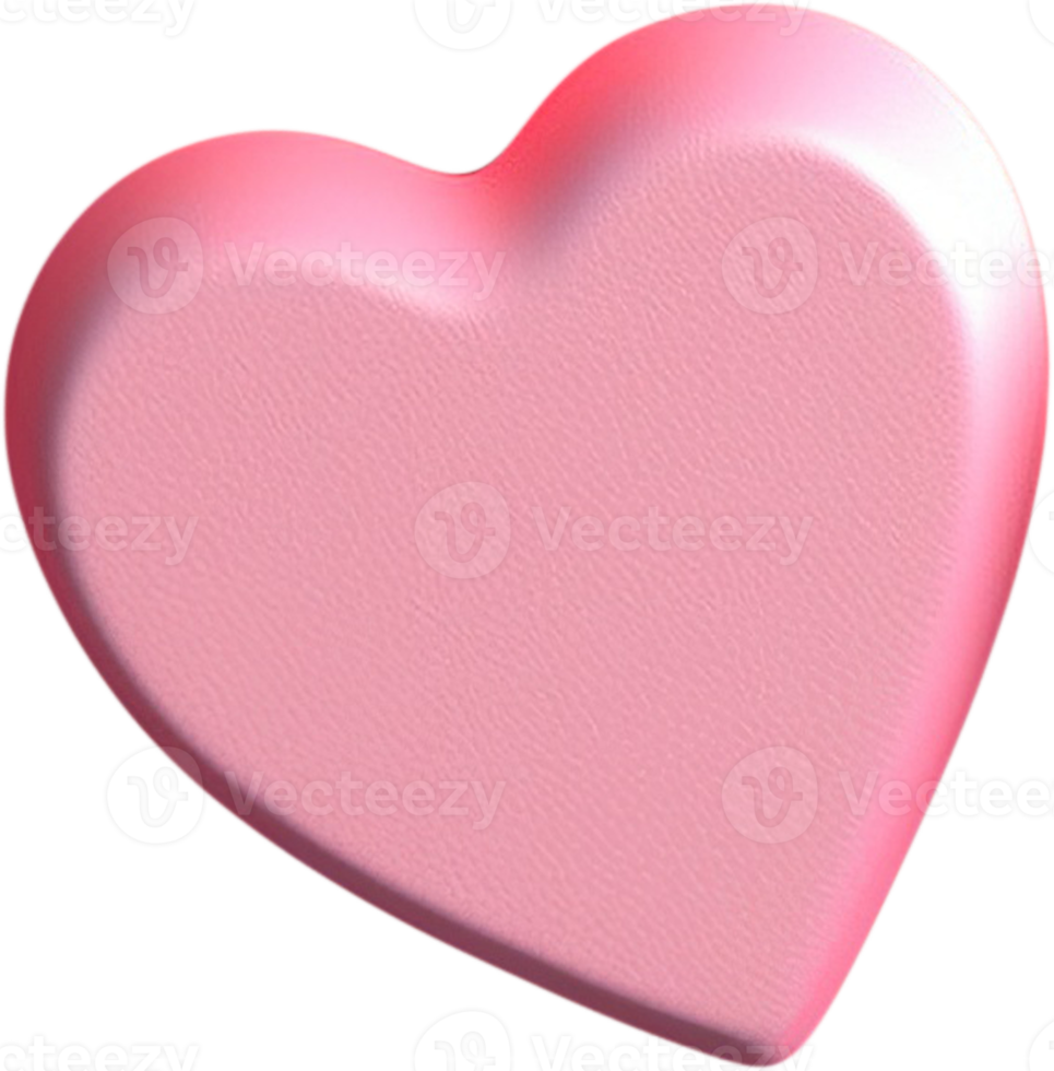 símbolo da ilustração do coração 3d do amor e do romance png