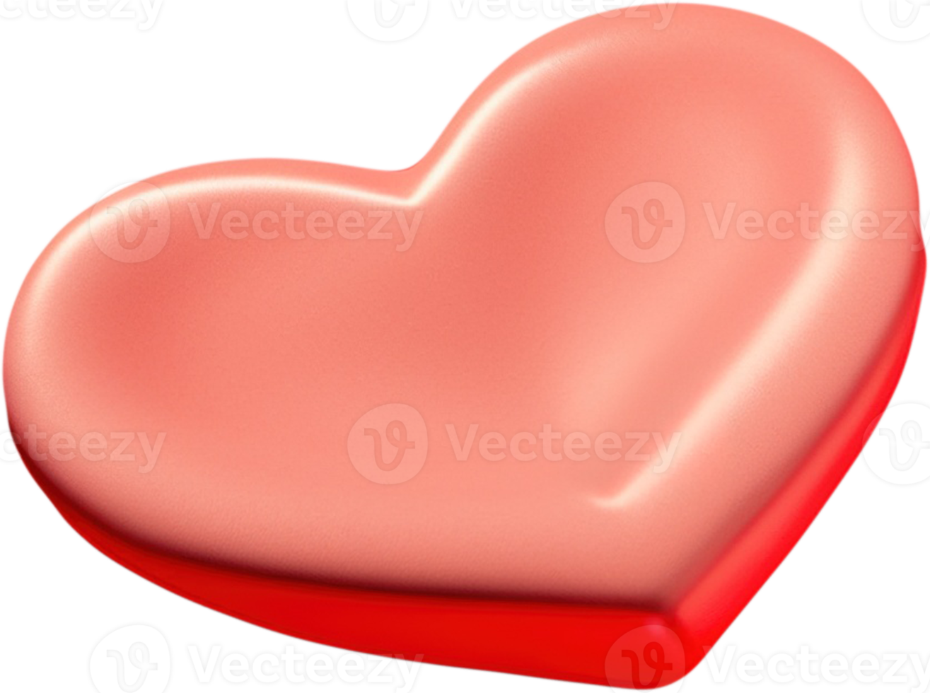 3D heart illustration symbol of love and romance png