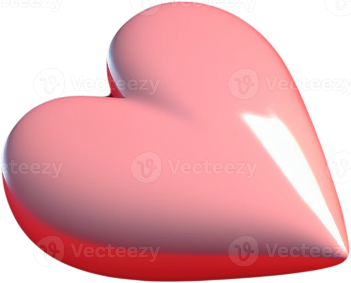 3D shiny heart shape illustration as a symbol of love and romance ...