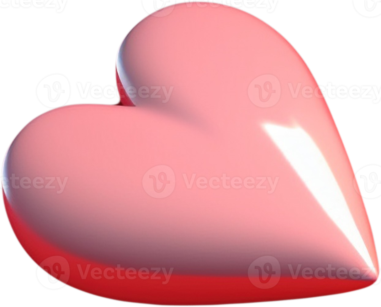 3D shiny heart shape illustration as a symbol of love and romance png