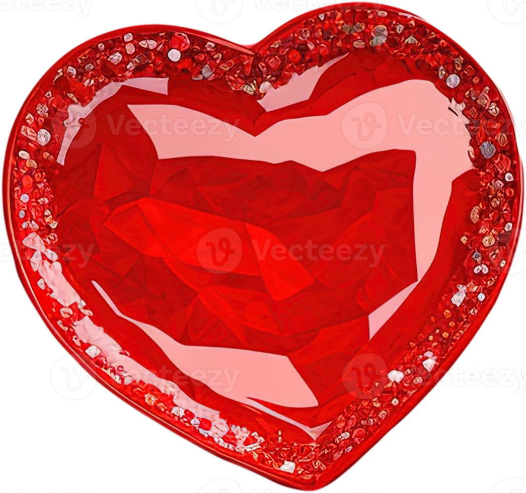 3D sparkling heart shape illustration representing love and romance png