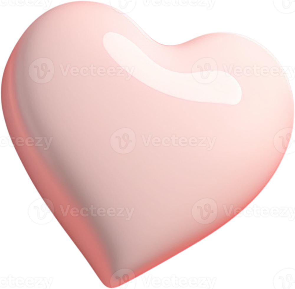 3D glowing heart shape illustration signifying love and affection png