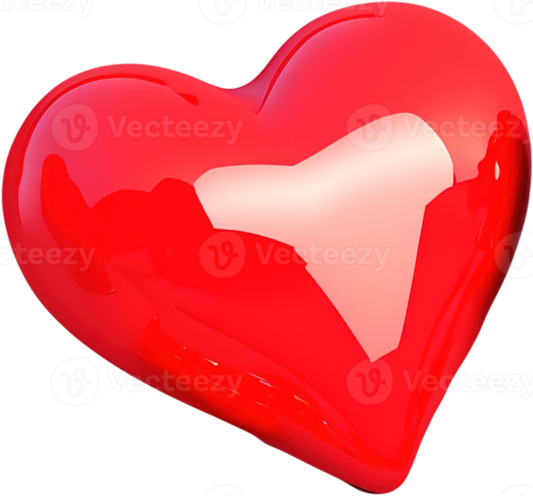 3D glowing heart shape illustration signifying love and affection png