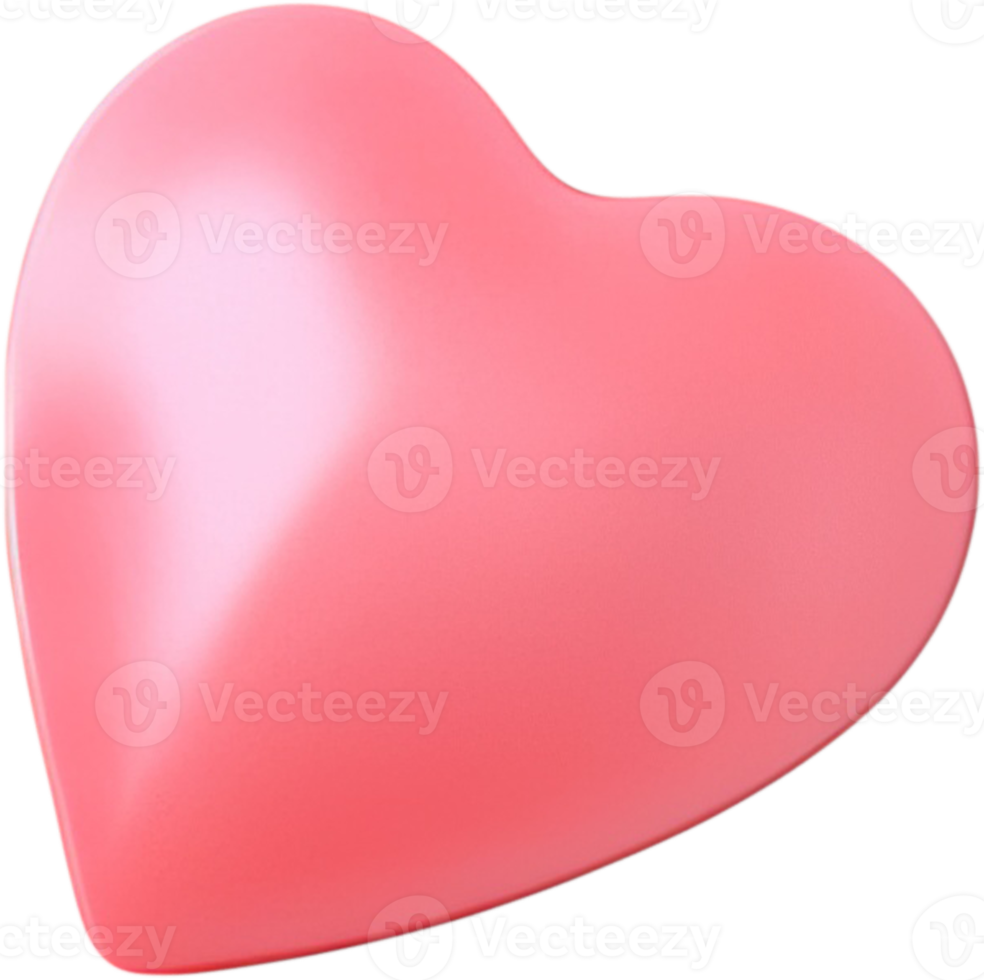 3D Heart Illustration for Valentine's Day png