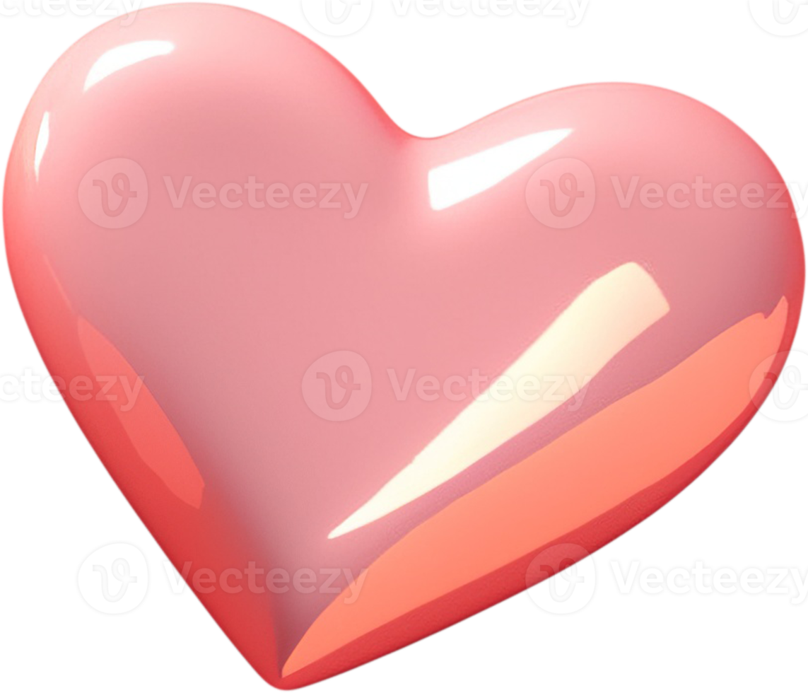 3D shiny heart shape illustration as a symbol of love and romance png