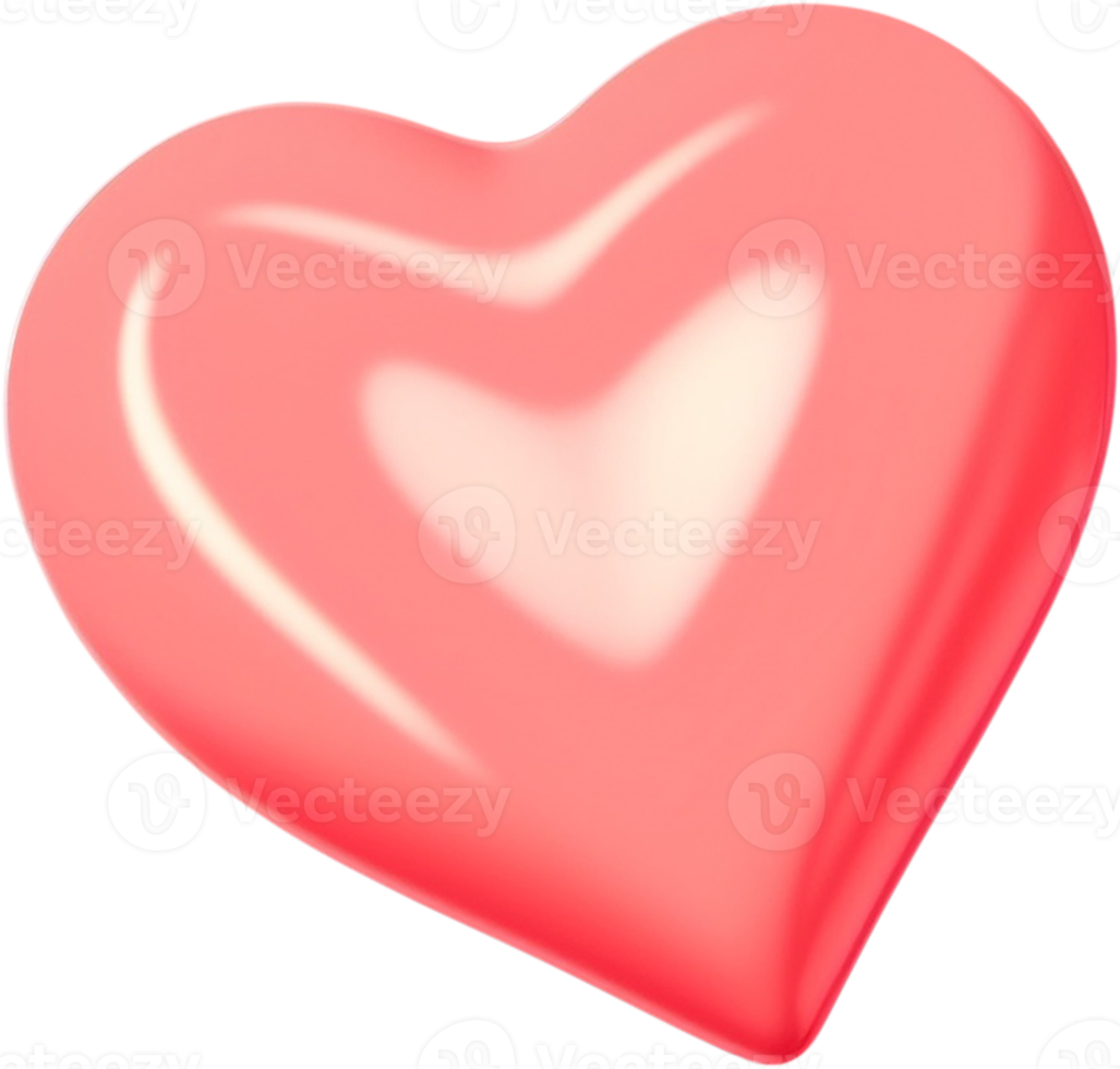 3D shiny heart shape illustration as a symbol of love and romance png