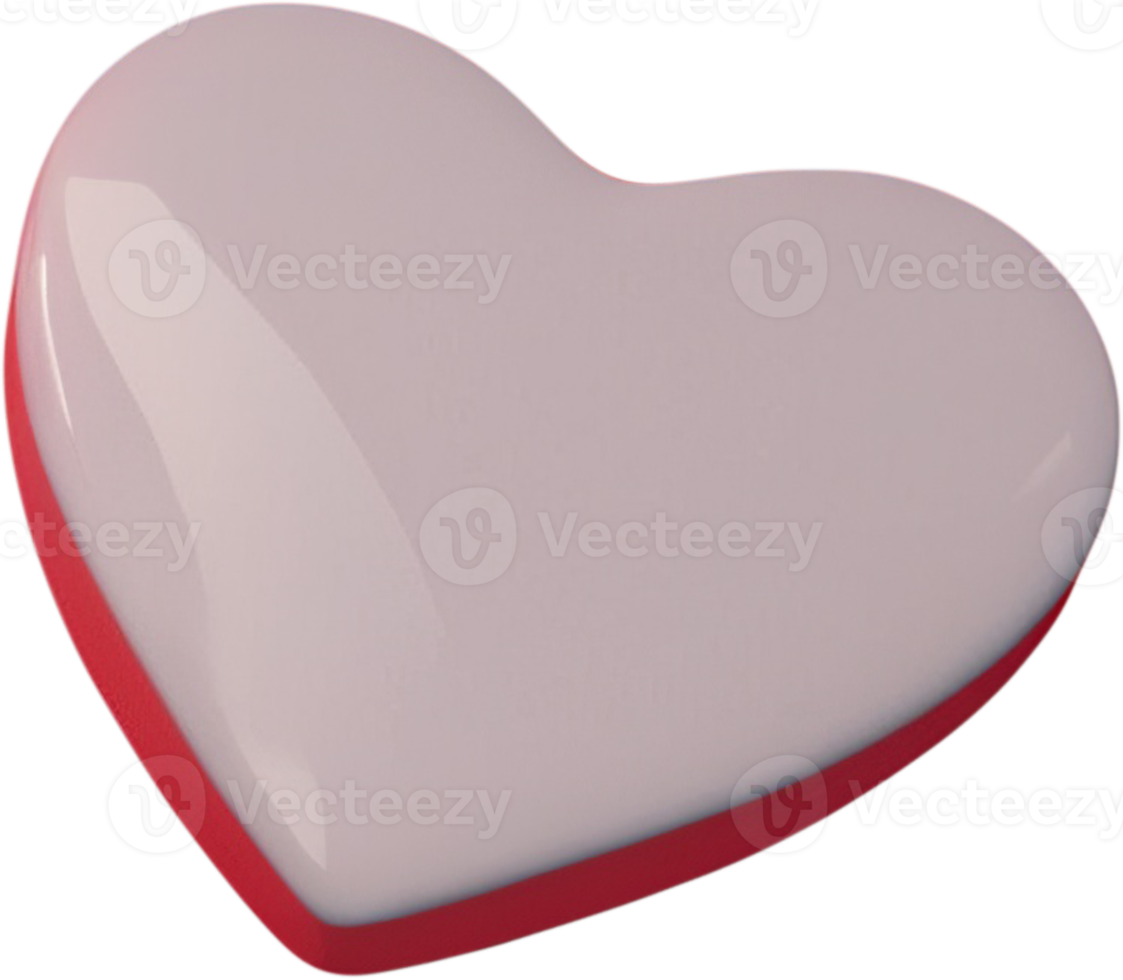 3D shiny heart shape illustration as a symbol of love and romance png