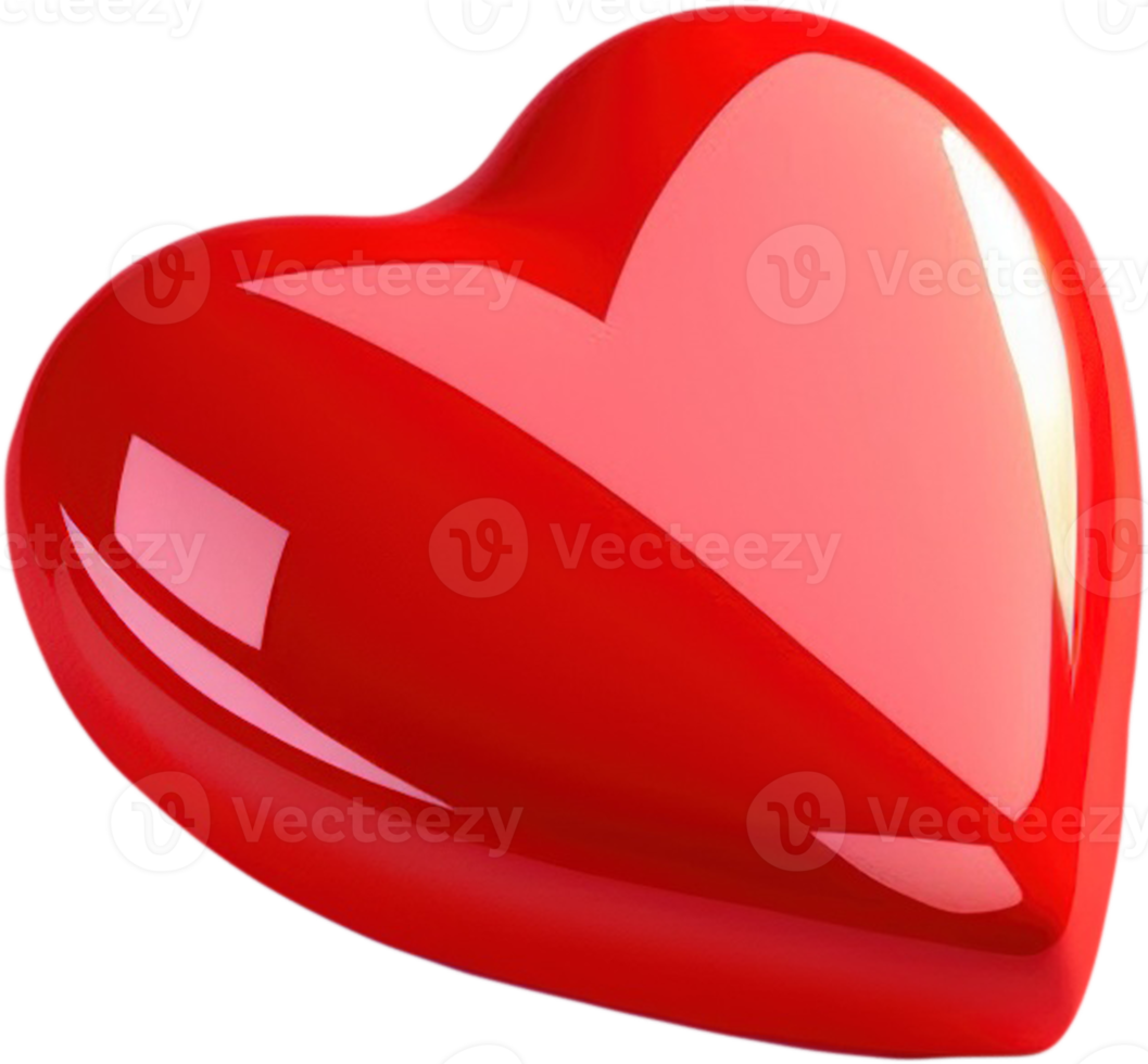 coração 3d brilhante simbolizando amor e romance png