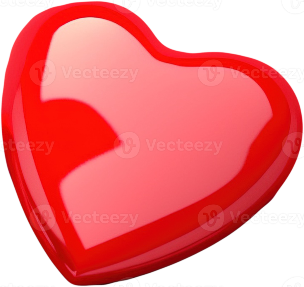 3D shiny heart shape illustration as a symbol of love and romance png