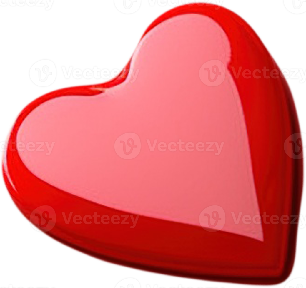 3D shiny heart shape illustration as a symbol of love and romance png